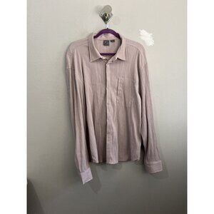 Armani Exchange Mauve Button Up Shirt Men XL Crape Texture Side Pocket